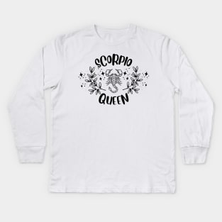 Scorpio Queen Kids Long Sleeve T-Shirt